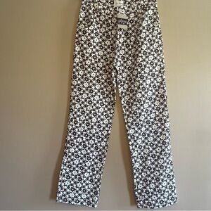 Love + Harmony daisy check print high-waisted straight leg pants, size Large